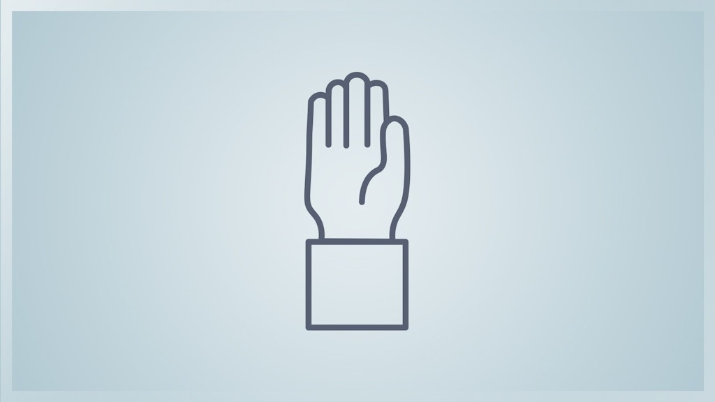 Icon einer aufgesteckten Hand
