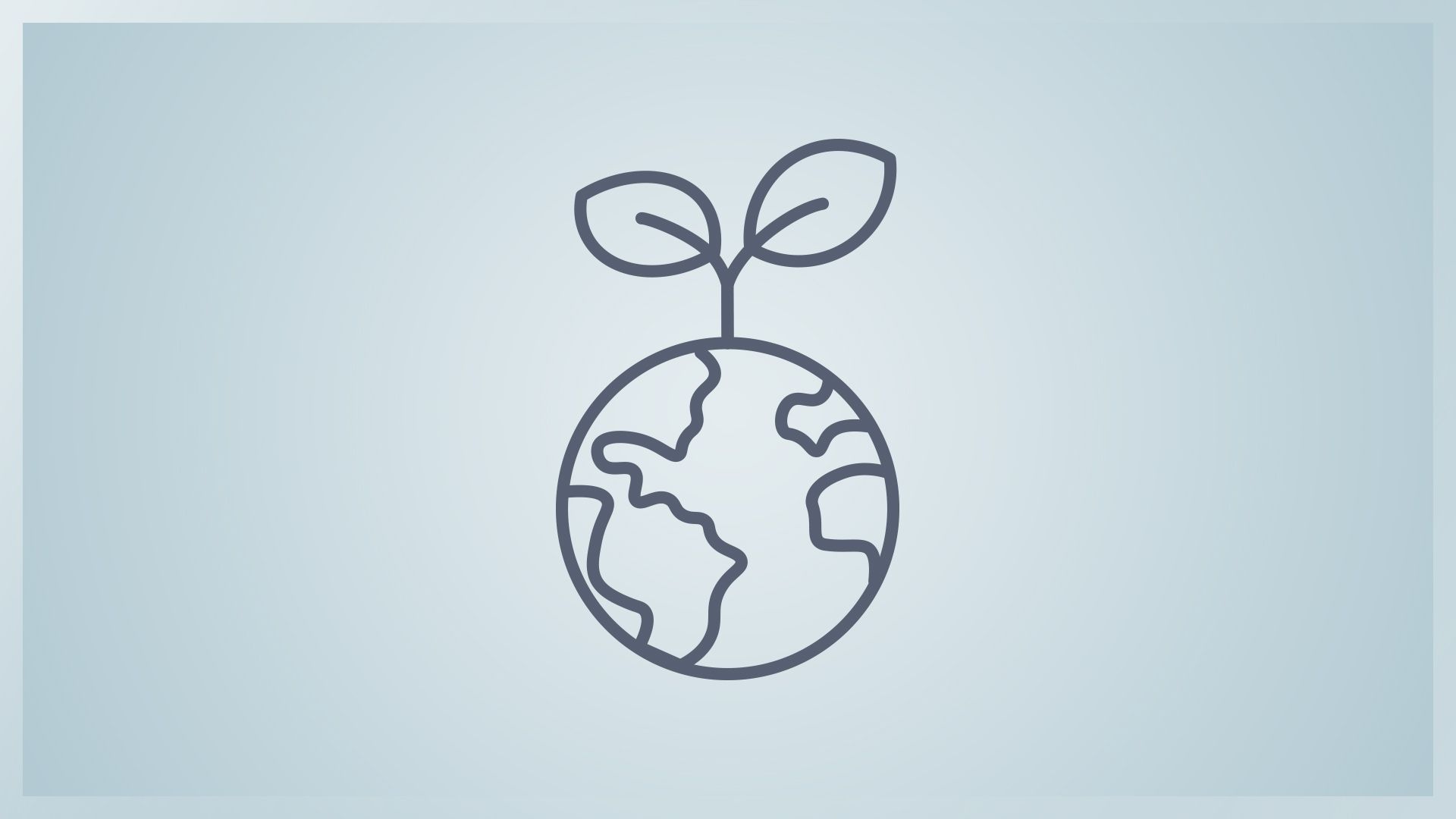 Icon der Erde mit einer spriessenden Pflanze.