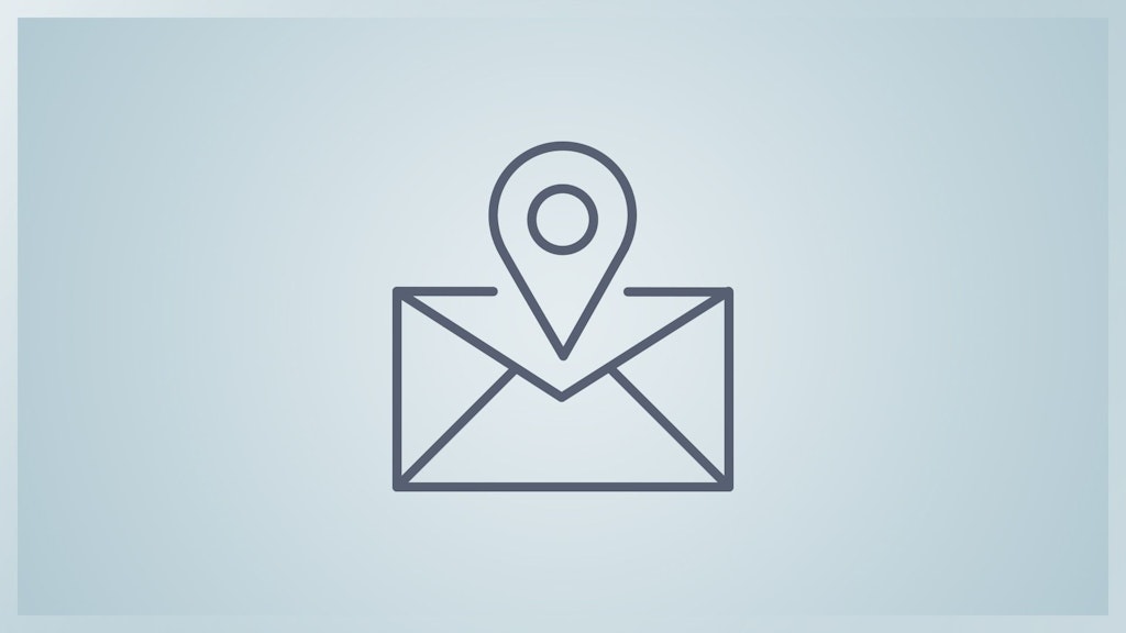 Icon eines Kuverts und einer Kartenmarkierung