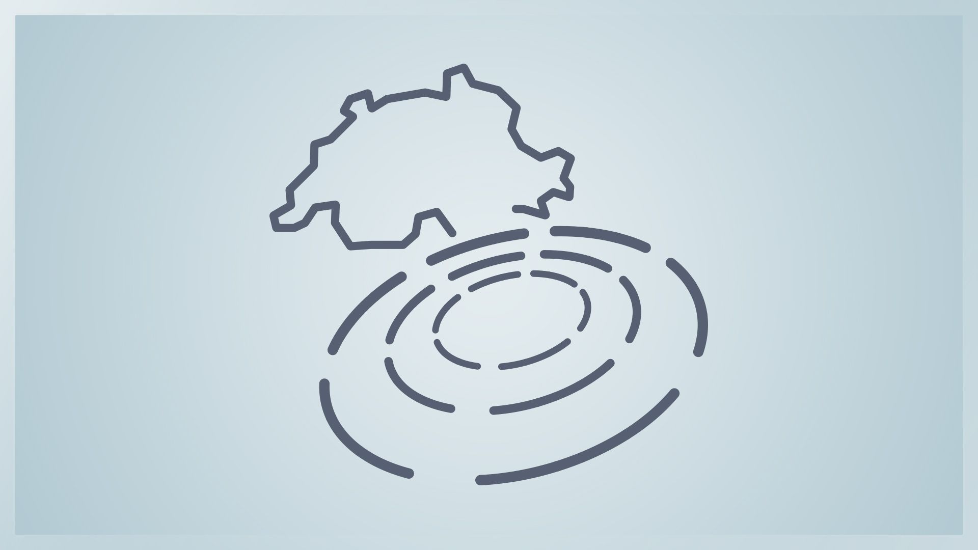 Icon eines Parlaments vor dem Umriss der Schweiz