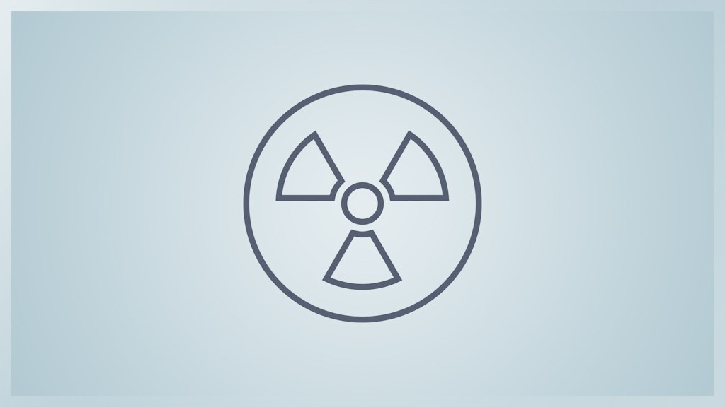 un symbole d’avertissement de radiation.