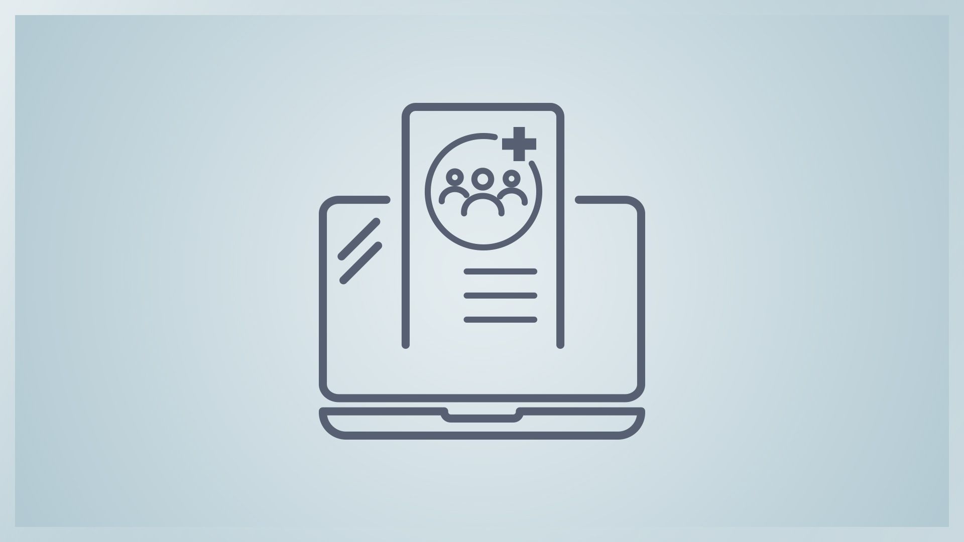 Icon eines geöffneten Laptop mit einer Registerkarte