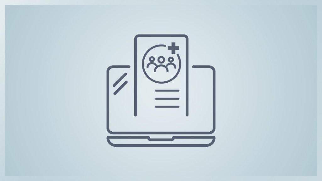 Icon eines geöffneten Laptop mit einer Registerkarte