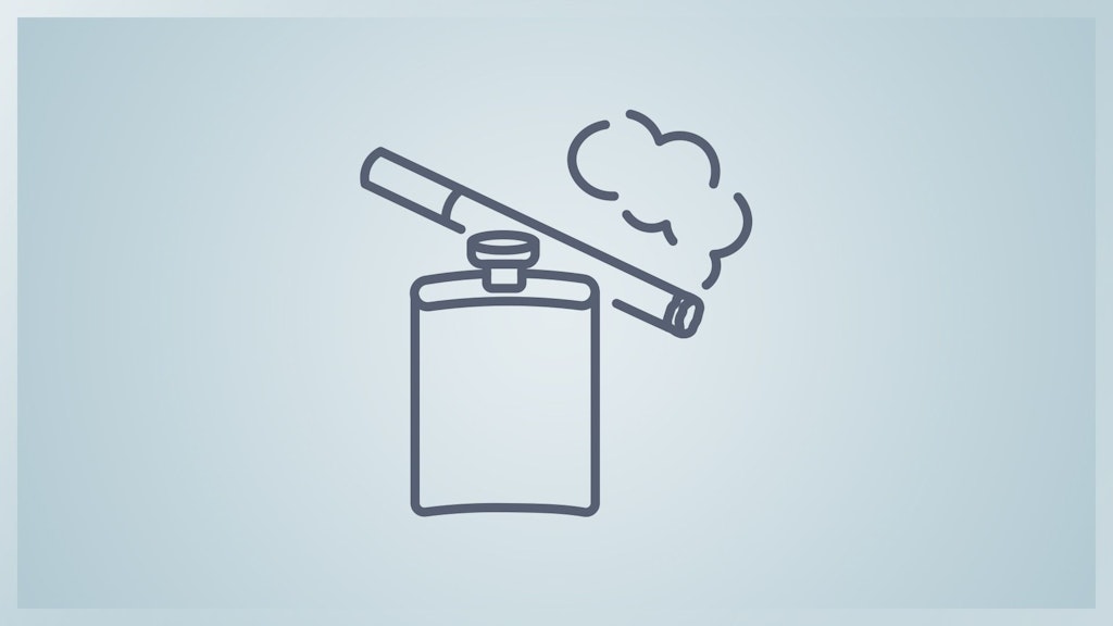 Icon eines Flachmanns und einer Zigarette