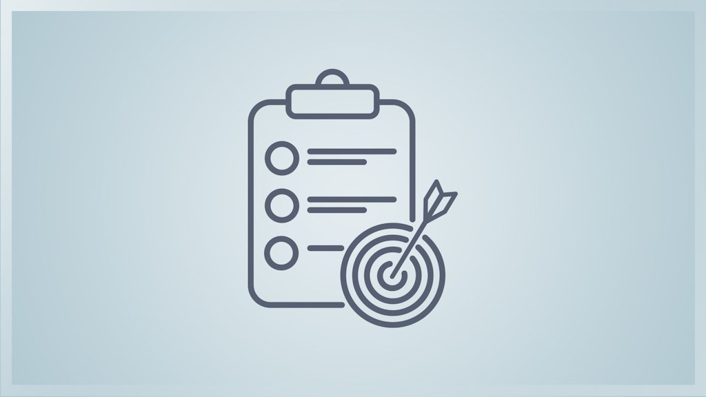 Icon eines Klemmbretts mit einer Zielscheibe