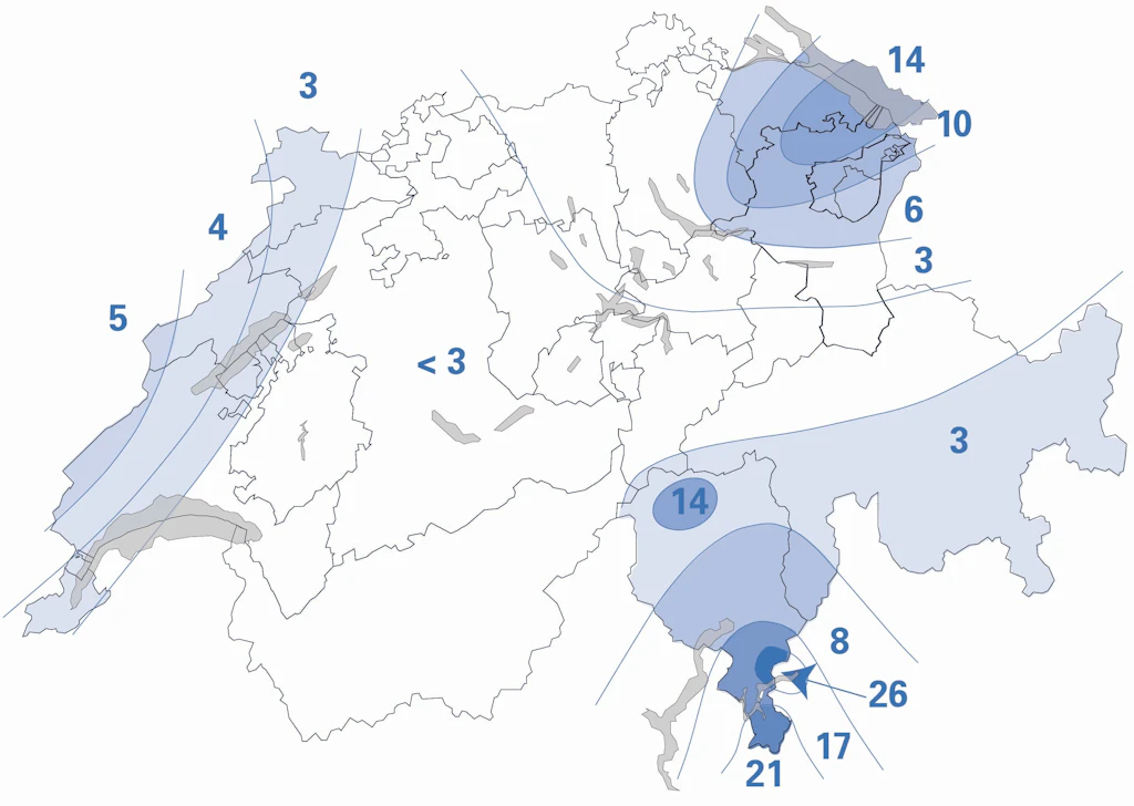 carte suisse Cs-137 1986 