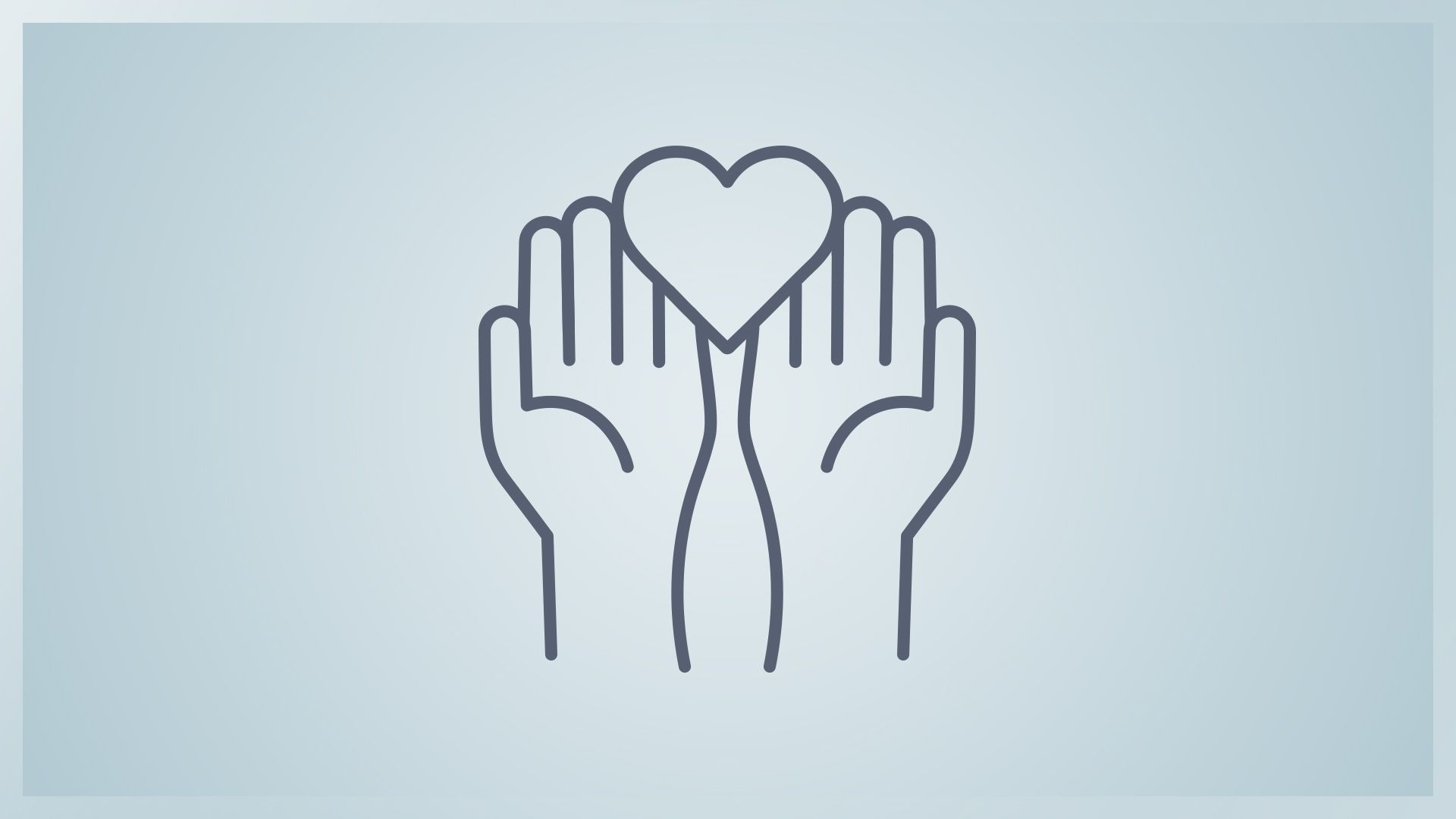 Ein Icon das Hände, die ein Herz halten, zeigt. 