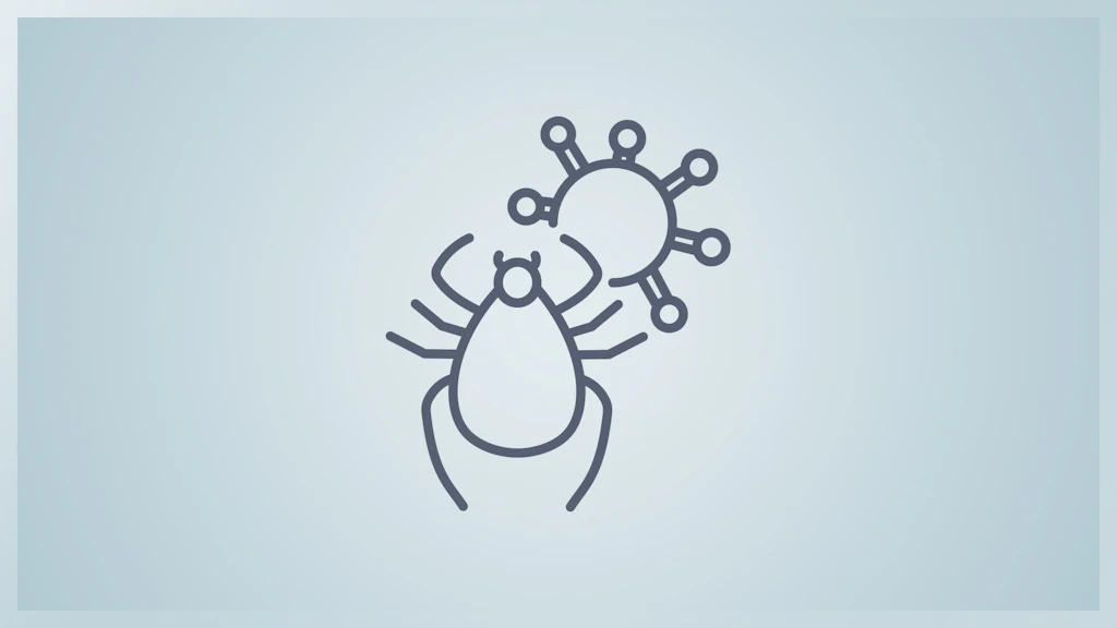 Icon einer Zecke und eines Virus