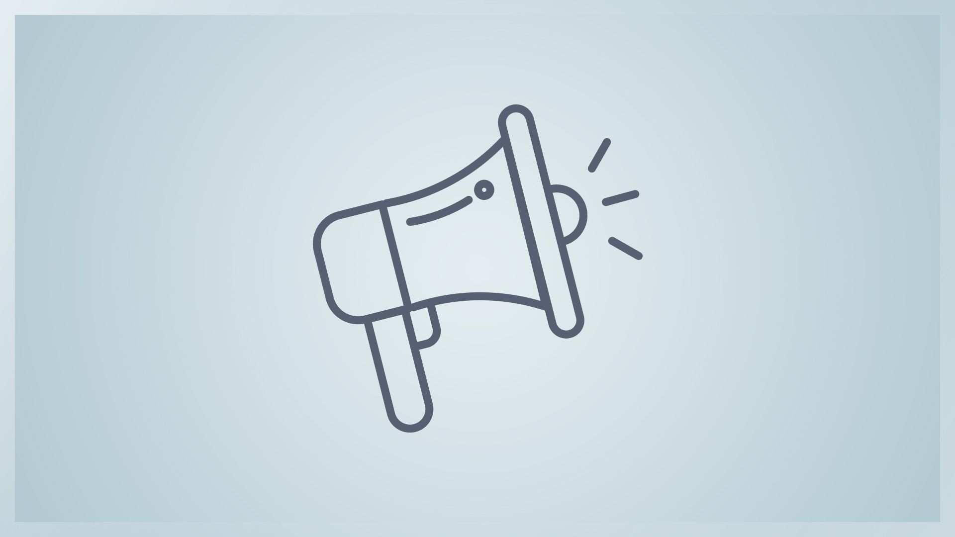  a megaphone on a blue background.